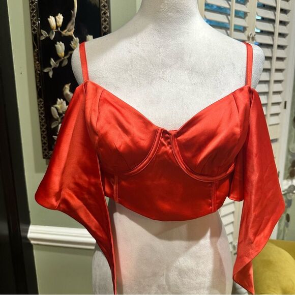 Target Black History Month Exclusive – Red Satin Corset Top - Picture 2 of 8